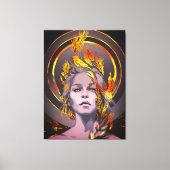 金エレガントの小麦と鳥を使ったアートプリント キャンバスプリント (正面)