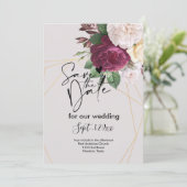 金エレガントの幾何学模様は日付を保存 招待状 (スタンド正面)