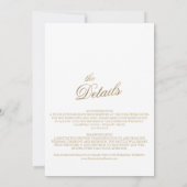 金エレガントの書道詳細バック結婚ズ 招待状 (裏面)