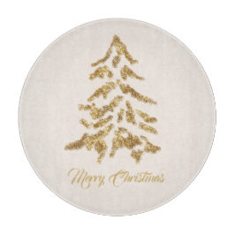 金エレガントの木メリークリスマス カッティングボード