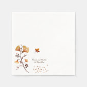 金エレガントの秋の結婚葉 スタンダードカクテルナプキン (正面)