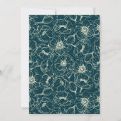 金エレガントの花の手結婚引 招待状 (裏面)