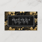 金エレガントの花柄 名刺 (正面)