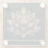 金エレガントの蓮の花私の光… ガラスコースター (裏面)