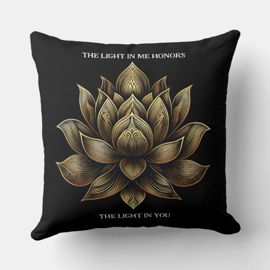 金エレガントの蓮の花私の光… クッション (裏面)