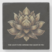 金エレガントの蓮の花私の光… ストーンコースター (正面)