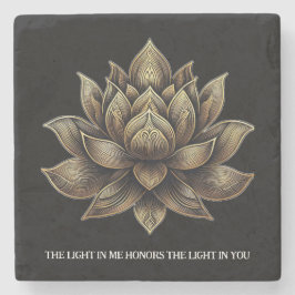 金エレガントの蓮の花私の光… ストーンコースター
