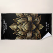 金エレガントの蓮の花私の光… ビーチタオル (正面)