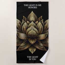 金エレガントの蓮の花私の光… ビーチタオル