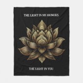 金エレガントの蓮の花私の光… フリースブランケット (正面)