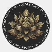 金エレガントの蓮の花私の光… ラウンドシール (正面)