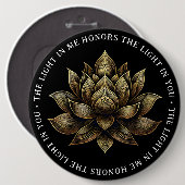 金エレガントの蓮の花私の光… 缶バッジ (正面&裏面)