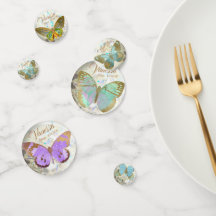 金エレガントの蝶の名パーソナライズされた前日付