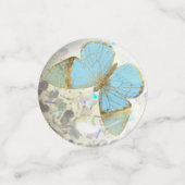 金エレガントの蝶の名パーソナライズされた前日付 コンフェッティ (スモール正面)