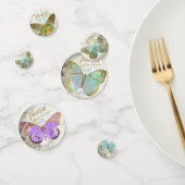 金エレガントの蝶の名パーソナライズされた前日付 コンフェッティ (グループ)