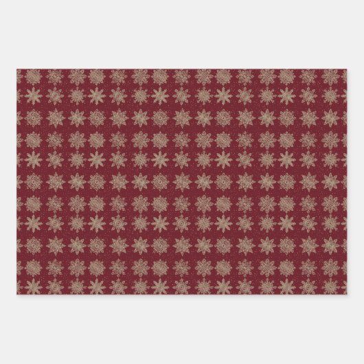 金エレガントの雪きらめく片 ラッピングペーパーシート (正面3)