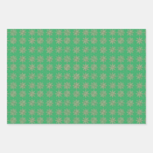 金エレガントの雪きらめく片 ラッピングペーパーシート (正面)