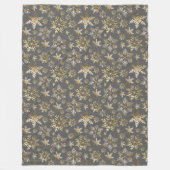 金エレガントの雪のグレークリスマス フリースブランケット (正面)