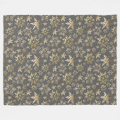 金エレガントの雪のグレークリスマス フリースブランケット (正面(横))