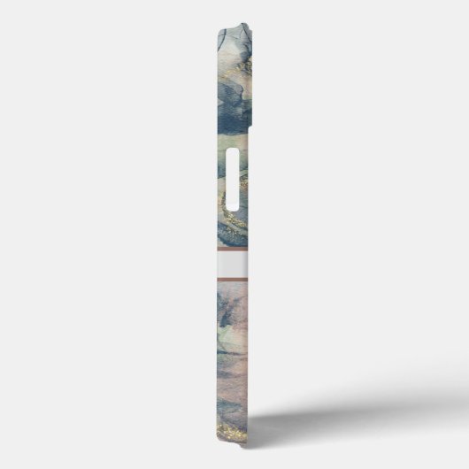 金エレガントの静脈モノグラムの大理石のテクスチャ Case-Mate iPhoneケース (裏面 / 右)