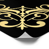 金エレガントデザイン誕生日パーティー歓迎サイン ポスター (角)