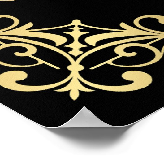 金エレガントデザイン誕生日パーティー歓迎サイン ポスター (角)