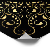 金エレガントデザイン誕生日パーティー歓迎サイン ポスター (角)