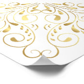 金エレガントデザイン誕生日パーティー歓迎サイン ポスター (角)