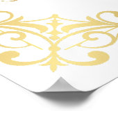 金エレガントデザイン誕生日パーティー歓迎サイン ポスター (角)