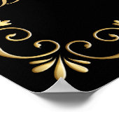 金エレガントデザイン誕生日パーティー歓迎サイン ポスター (角)