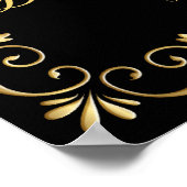 金エレガントデザイン誕生日パーティー歓迎サイン ポスター (角)