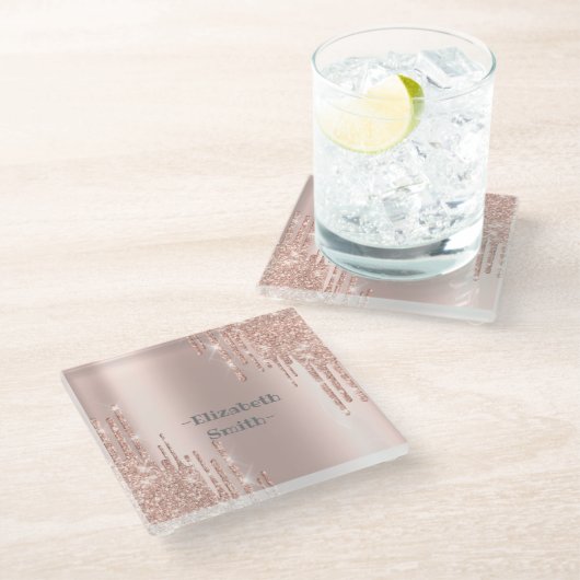 金エレガントバラ ガラスコースター (アングル)