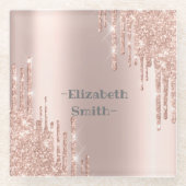 金エレガントバラ ガラスコースター (正面)