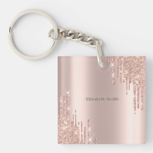 金エレガントバラ キーホルダー (正面)