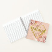 金エレガントパーソナライズされたフローラ ノートブック (内部)