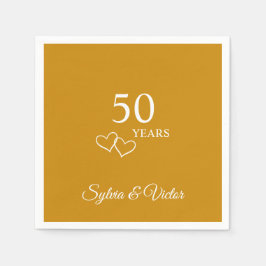 金エレガントパーソナライズされた金50周年記念パーティー スタンダードカクテルナプキン