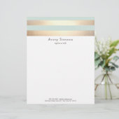 金エレガントフェイクストライプの箔ライトブルー レターヘッド (スタンド正面)