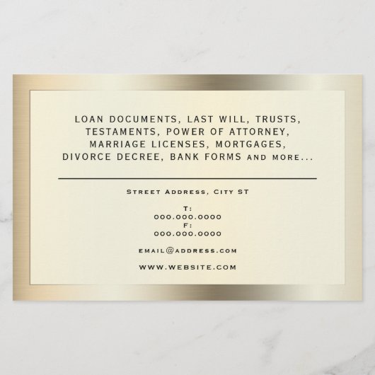 金エレガントフェイク型フライヤー チラシ (裏面)