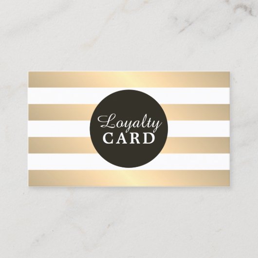金エレガントフェイク属ストライプ美しいロイヤリティカード ロイヤリティカード (正面)