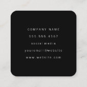 金エレガントフェイク属金ゴールドとパターン スクエア名刺 (裏面)