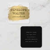 金エレガントフェイク属金ゴールドとパターン スクエア名刺 (正面/裏面)