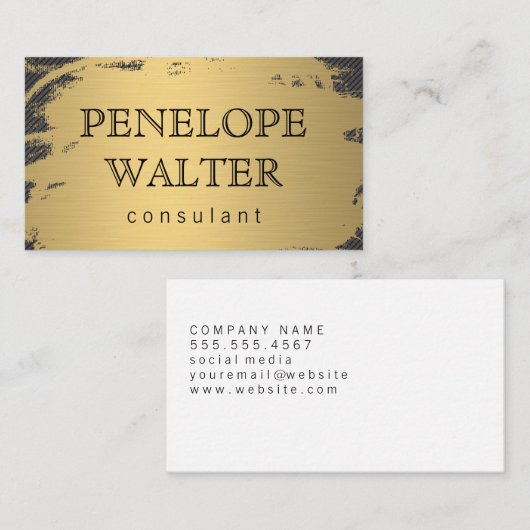 金エレガントフェイク属金ゴールドとパターン 名刺 (正面/裏面)