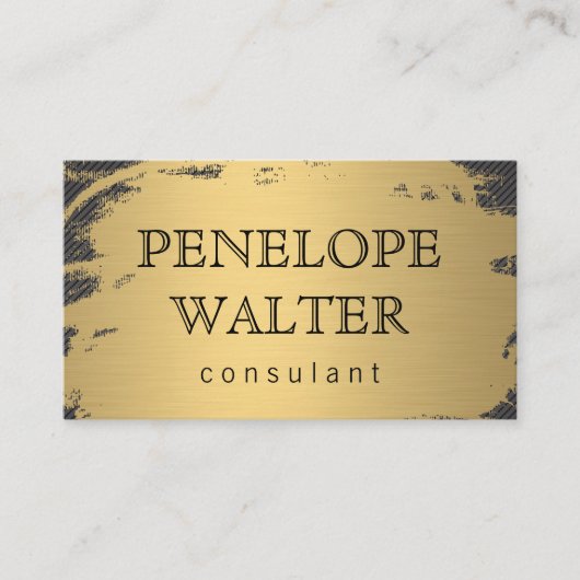 金エレガントフェイク属金ゴールドとパターン 名刺 (正面)