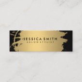 金エレガントフェイク属金ゴールドとブラック スキニー名刺 (正面)