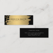 金エレガントフェイク属金ゴールドとブラック スキニー名刺 (正面/裏面)