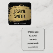 金エレガントフェイク属金ゴールドとブラック スクエア名刺 (正面/裏面)