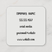 金エレガントフェイク属金ゴールドとブラック スクエア名刺 (裏面)