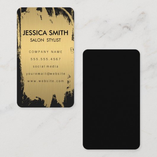 金エレガントフェイク属金ゴールドとブラック 名刺 (正面/裏面)