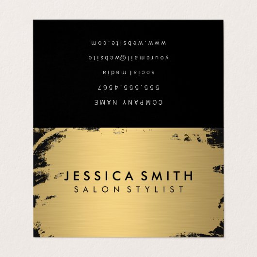 金エレガントフェイク属金ゴールドとブラック 名刺 (外部フラット)