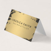 金エレガントフェイク属金ゴールドとブラック 名刺 (正面)